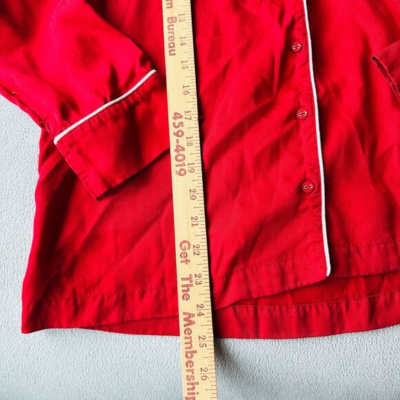 Soma Pajama Set Womens Medium Red Notch Color Top Pants Lenzing Lyocell - Picture 2 of 12